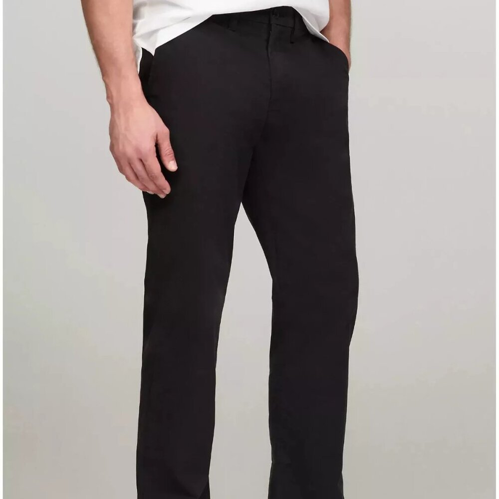 Tommy Hilfiger Men TH Flex Custom-Fit Chino Pants Black 33 X 30 #78C2340